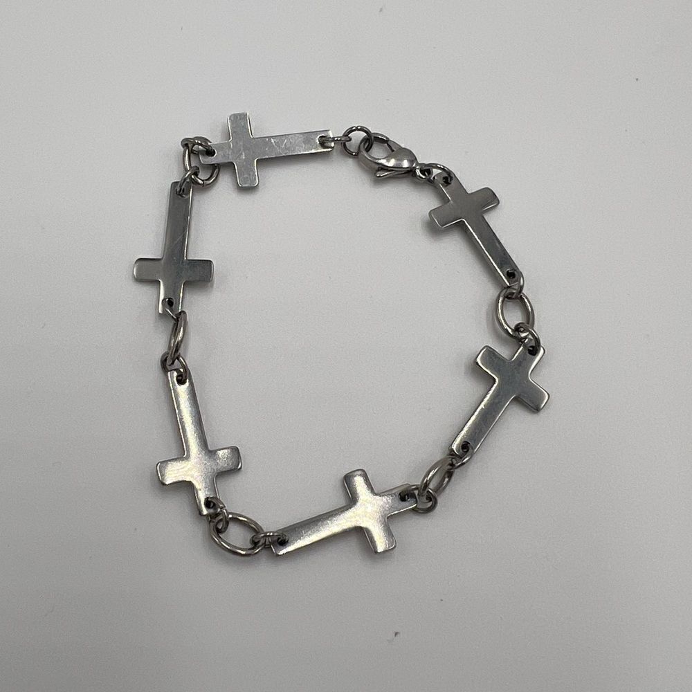 Chisel Stainless Steel Cross Bracelet
